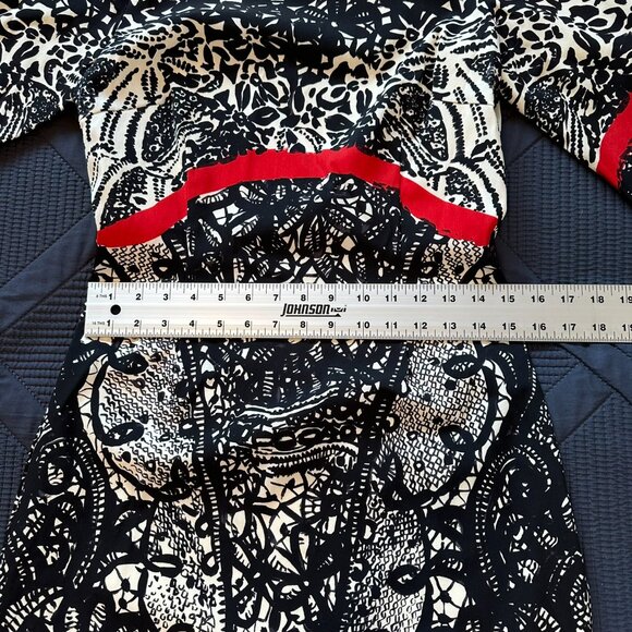 Prabal Gurung Lace Print Fall 2011 dress 6 Sarah Jessica Parker black/cream/red - Picture 14 of 16